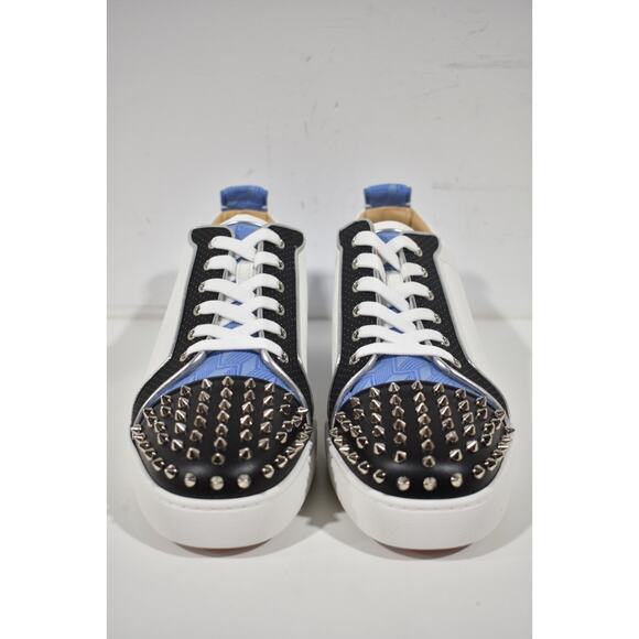 Christian Louboutin Louis Junior Spikes Orlato Flat White Low Top Sneaker 48 15 - Picture 5 of 12
